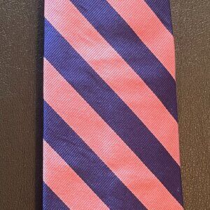 Polo for Ralph Lauren Pink Tie (Navy Blue Wide Stripe Pattern)